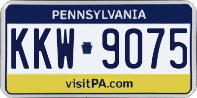 PA license plate KKW9075