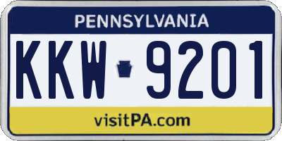 PA license plate KKW9201