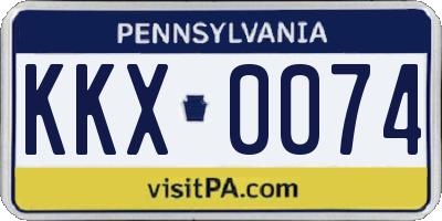 PA license plate KKX0074