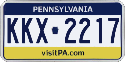PA license plate KKX2217