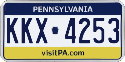 PA license plate KKX4253