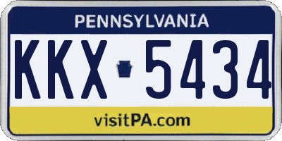 PA license plate KKX5434