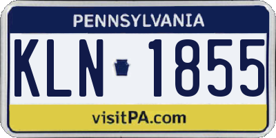 PA license plate KLN1855