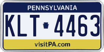 PA license plate KLT4463