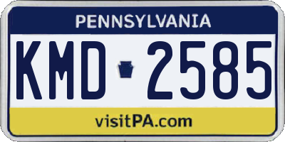 PA license plate KMD2585