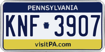 PA license plate KNF3907