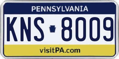 PA license plate KNS8009