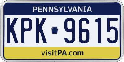PA license plate KPK9615