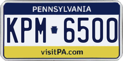 PA license plate KPM6500