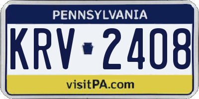 PA license plate KRV2408