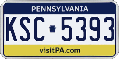 PA license plate KSC5393