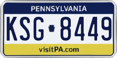 PA license plate KSG8449