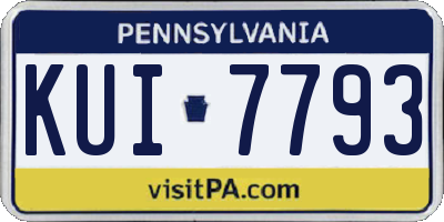 PA license plate KUI7793