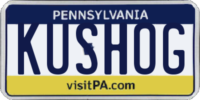 PA license plate KUSHOG