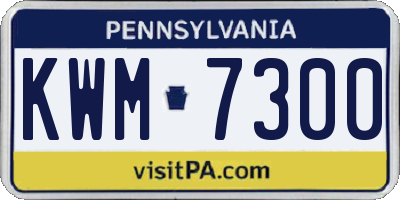 PA license plate KWM7300