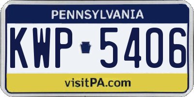 PA license plate KWP5406