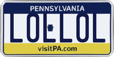 PA license plate L0LL0L