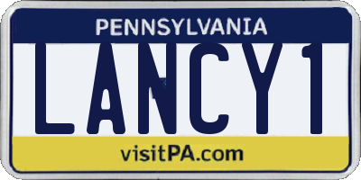 PA license plate LANCY1