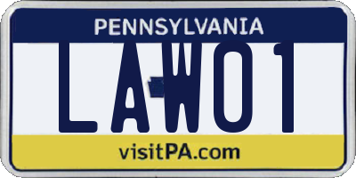PA license plate LAW01