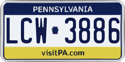 PA license plate LCW3886