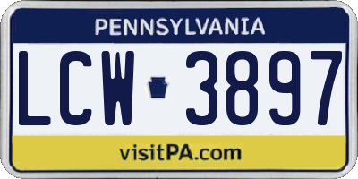 PA license plate LCW3897