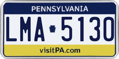 PA license plate LMA5130