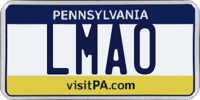PA license plate LMAO
