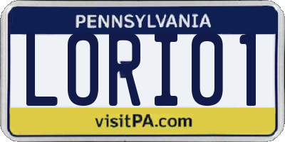 PA license plate LORI01