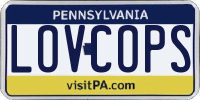 PA license plate LOVCOPS