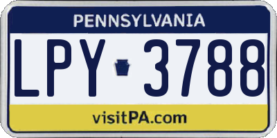 PA license plate LPY3788
