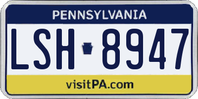 PA license plate LSH8947