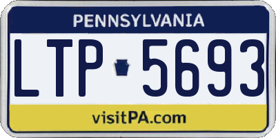 PA license plate LTP5693