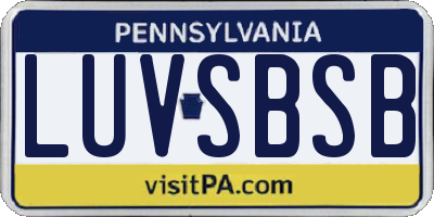 PA license plate LUVSBSB