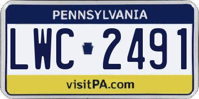 PA license plate LWC2491