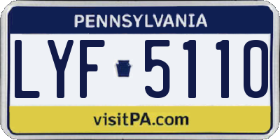 PA license plate LYF5110