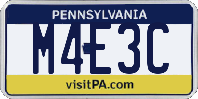 PA license plate M4E3C