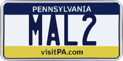 PA license plate MAL2