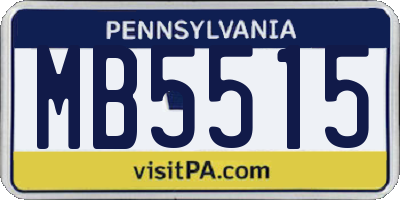 PA license plate MB5515