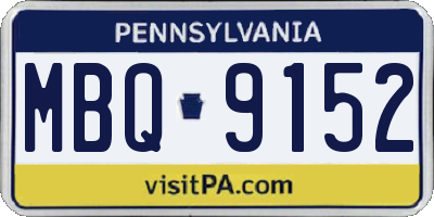 PA license plate MBQ9152