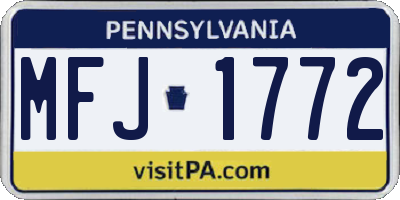 PA license plate MFJ1772