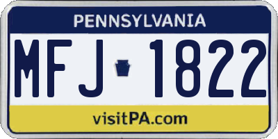 PA license plate MFJ1822