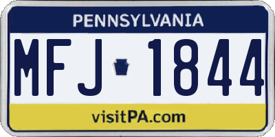 PA license plate MFJ1844