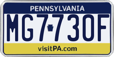 PA license plate MG7730F