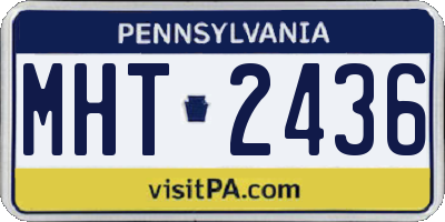 PA license plate MHT2436