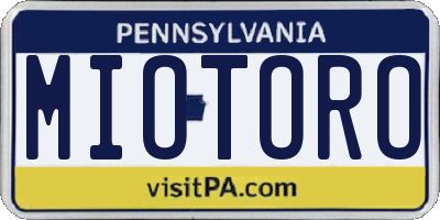 PA license plate MIOTORO