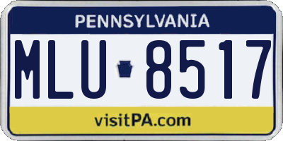 PA license plate MLU8517