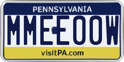 PA license plate MMEE00W