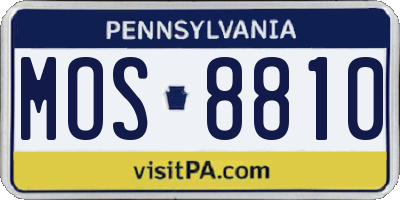 PA license plate MOS8810