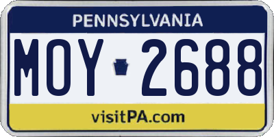 PA license plate MOY2688