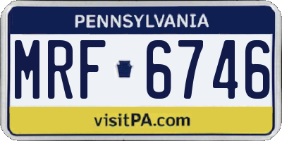 PA license plate MRF6746